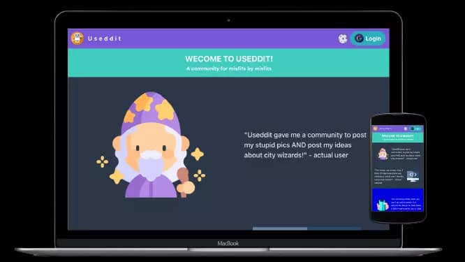 an image of a computer and cell phone displaying the Useddit project